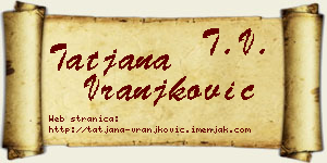 Tatjana Vranjković vizit kartica